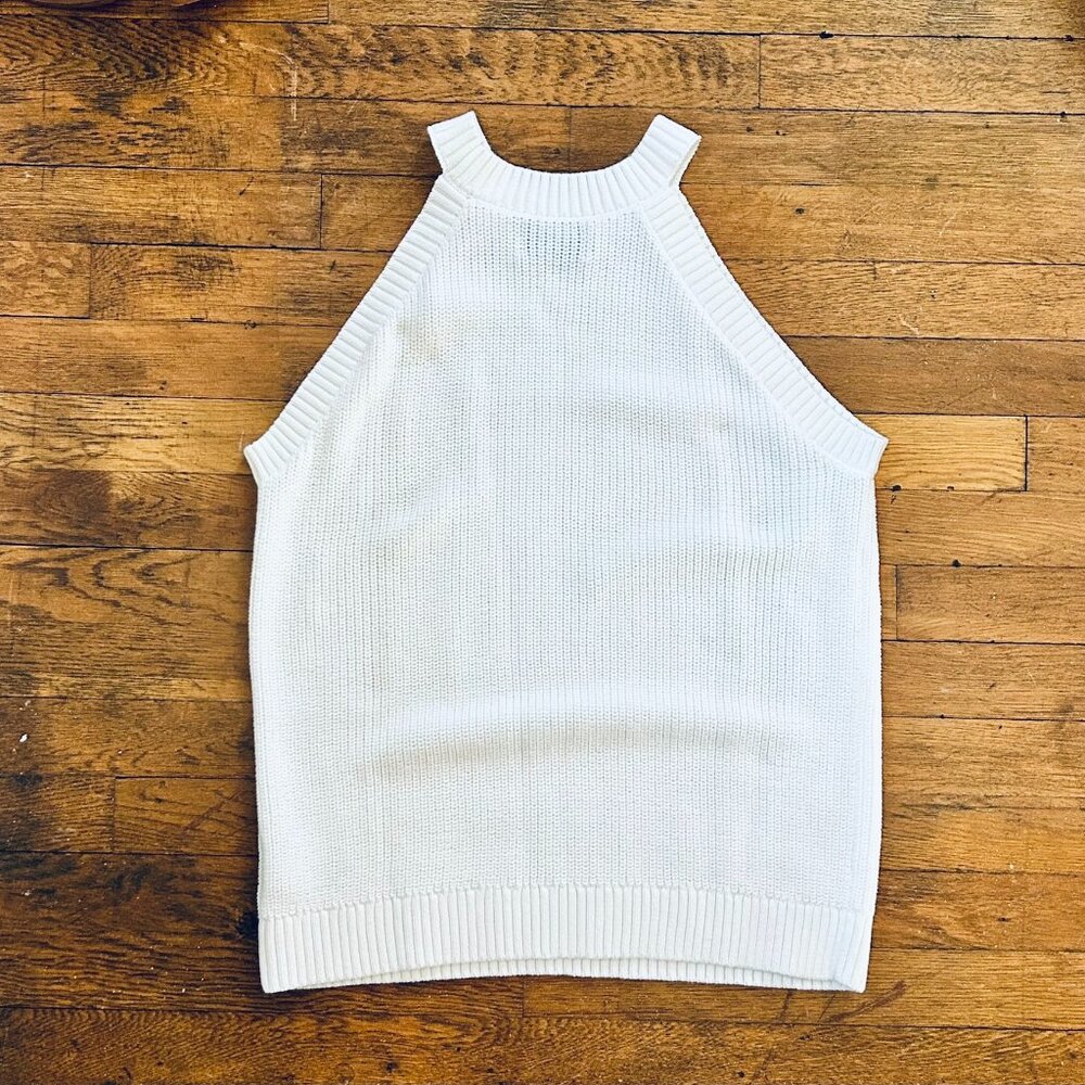 Old Navy High Neck Sweater Tank in White Size L Tall
